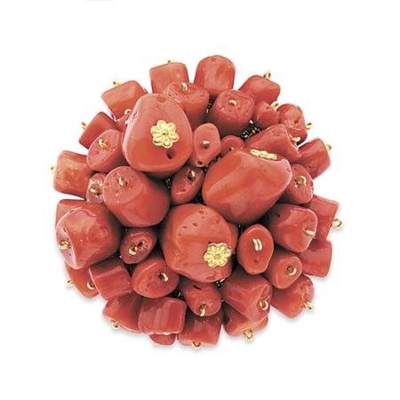 Appraisal: Natural Coral Cluster Brooch Estimate -