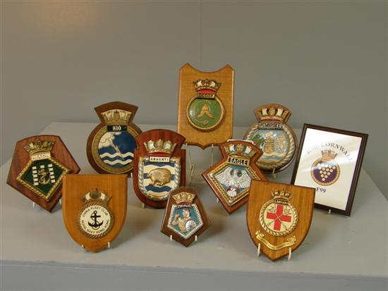 Appraisal: Ten Royal Naval plaster crests Ashanti R N H Plymouth