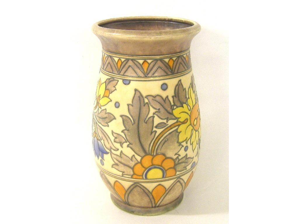 Appraisal: Charlotte Rhead Crown Ducal 'Ankara' vase pattern signed high