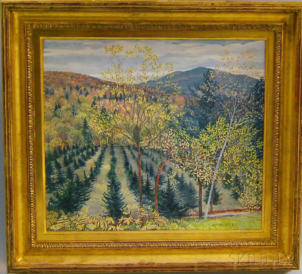 Appraisal: Gary Milek American b Evergreen Farm in Early Autumn Signed