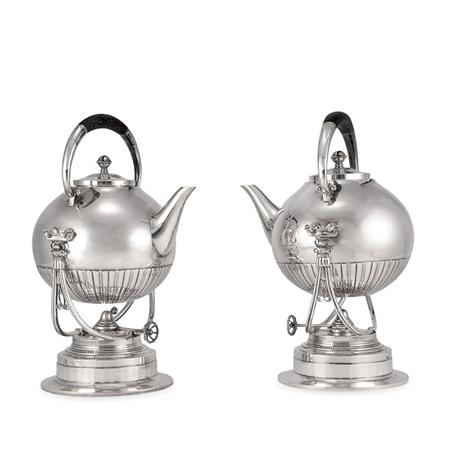 Appraisal: Johan Rohde Danish - Pair of Kettles on Stands designed