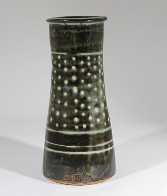 Appraisal: A Leach Pottery stoneware vase by Bernard Leach tapering form