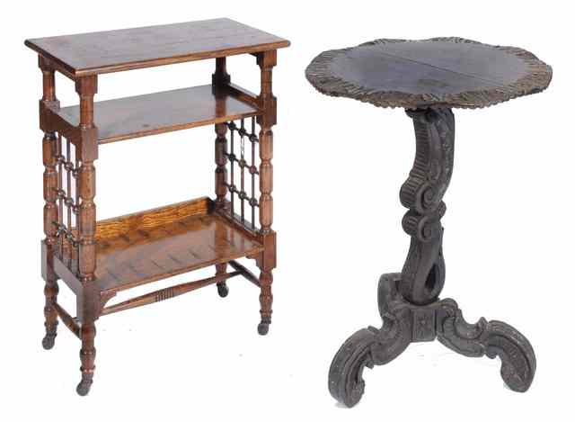 Appraisal: A LIBERTY L F WYBURD OAK THREE TIER BOOK TABLE