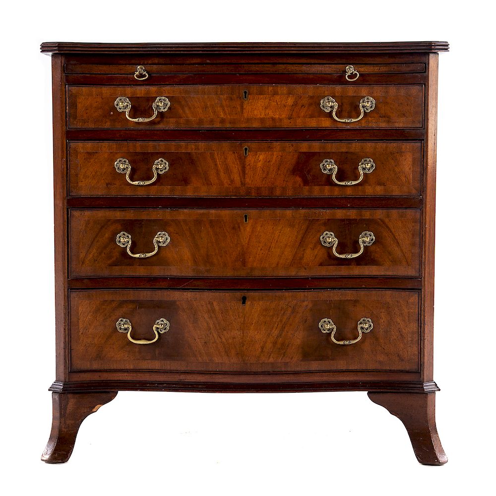 Appraisal: English Chippendale Style Mahogany Bachelors Chest th century top with