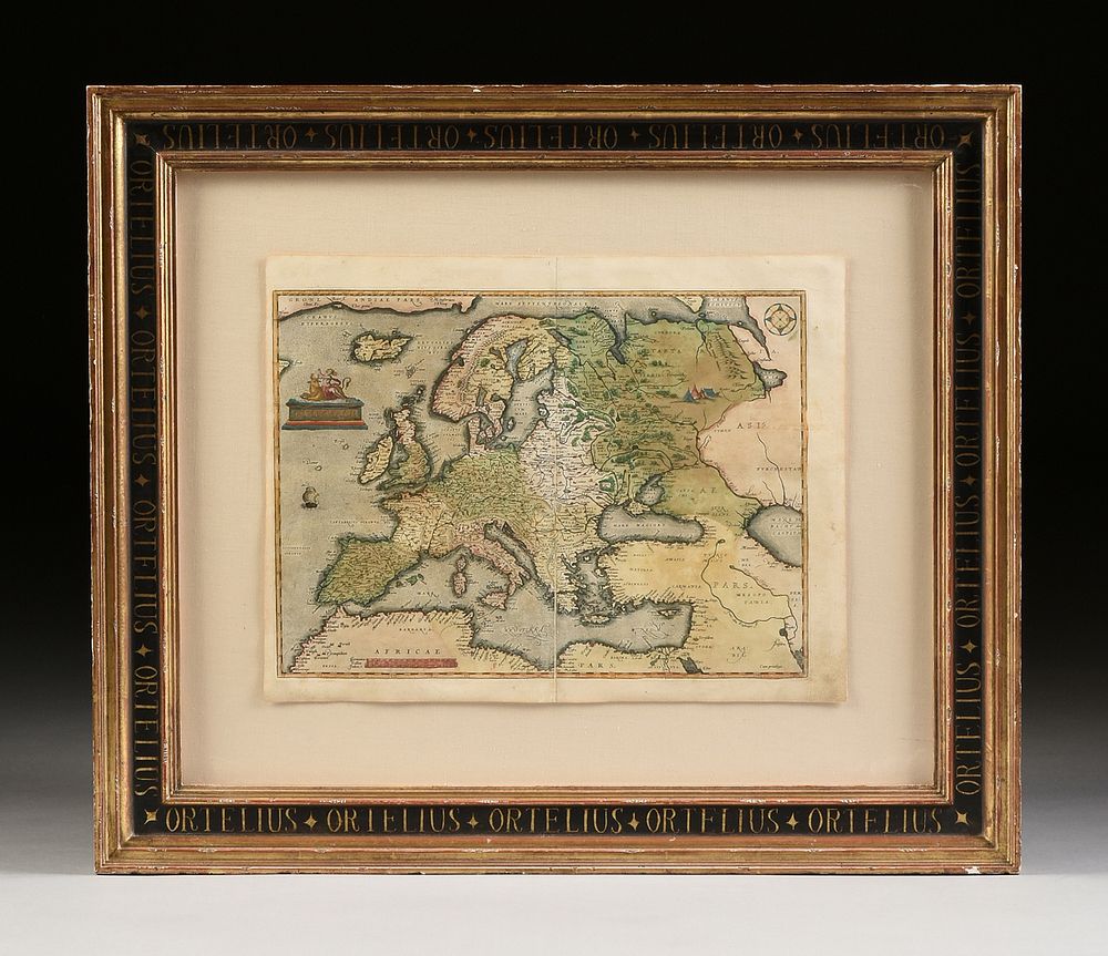 Appraisal: A RENAISSANCE MAP Europ ABRAHAM ORTELIUS ANTWERP - A RENAISSANCE