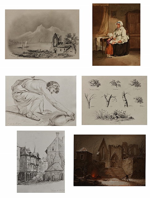 Appraisal: A GROUP OF THREE FRENCH SKETCHBOOKS circa - attributed to