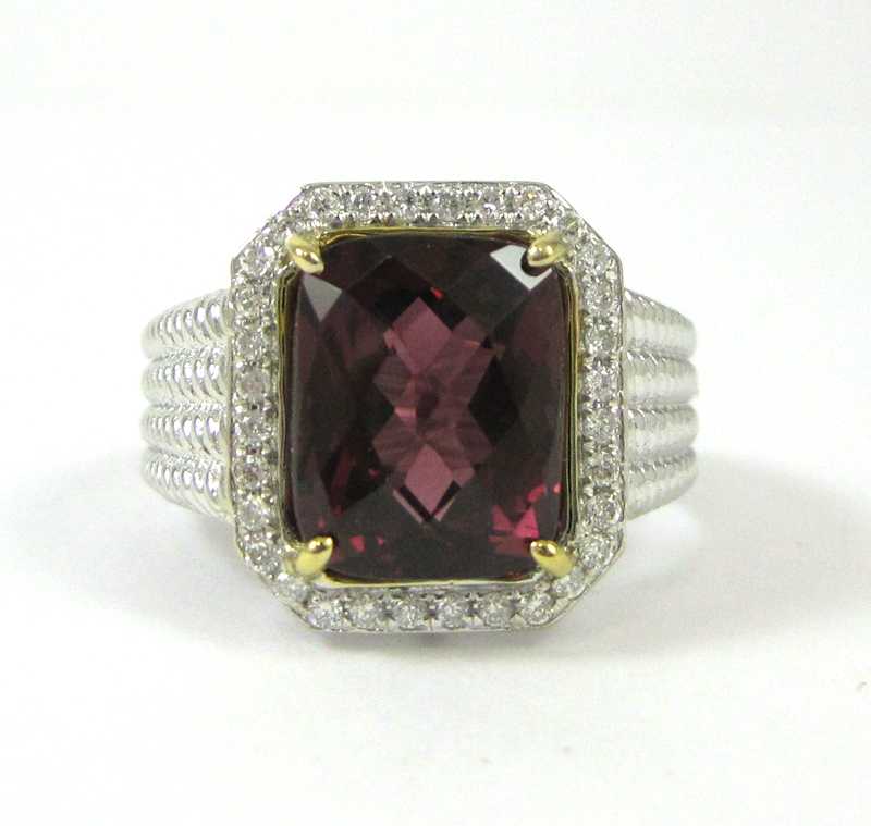 Appraisal: SPINEL DIAMOND AND FOURTEEN KARAT GOLD RING The white and