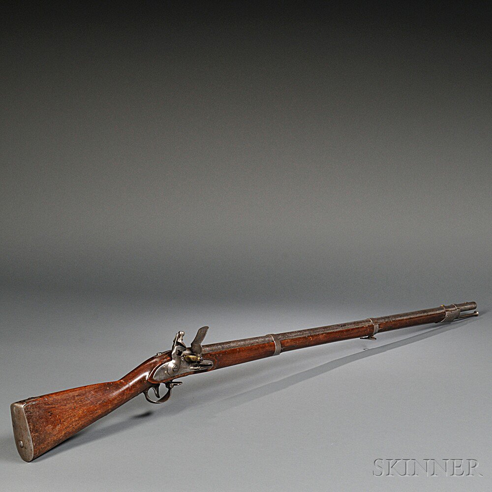 Appraisal: Model Flintlock Musket c walnut stock with a cartouche on