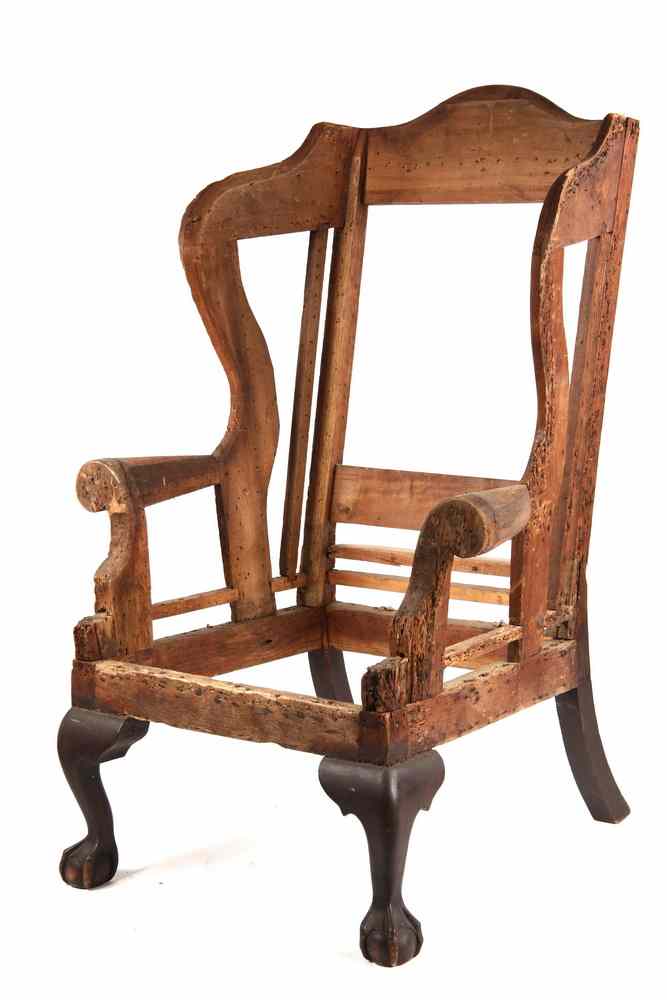 Appraisal: WING CHAIR FRAME - Ca - New York Chippendale Wing