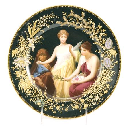 Appraisal: Vienna Style Gilt and Enameled Porcelain Plate Estimate -