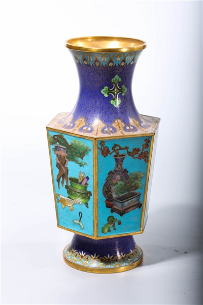 Appraisal: Chinese cloisonne enamel hexagonal vase x x approx