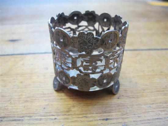 Appraisal: CHINESE SILVER TEA LIGHT HOLDER