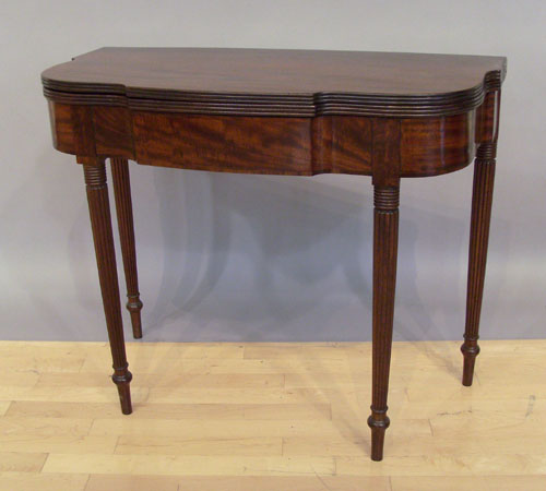 Appraisal: Philadelphia Sheraton mahogany card table early th c h w