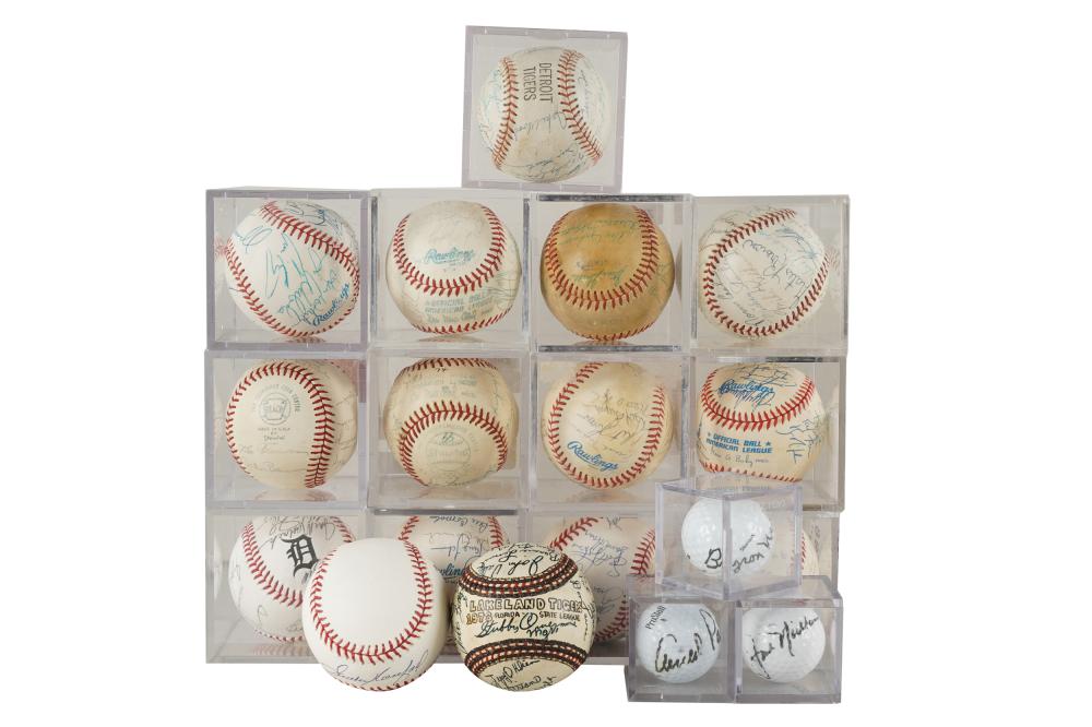 Appraisal: COLLECTION OF AUTOGRAPHED BASEBALLS GOLFBALLScomprising eight baseballs signed by multiple