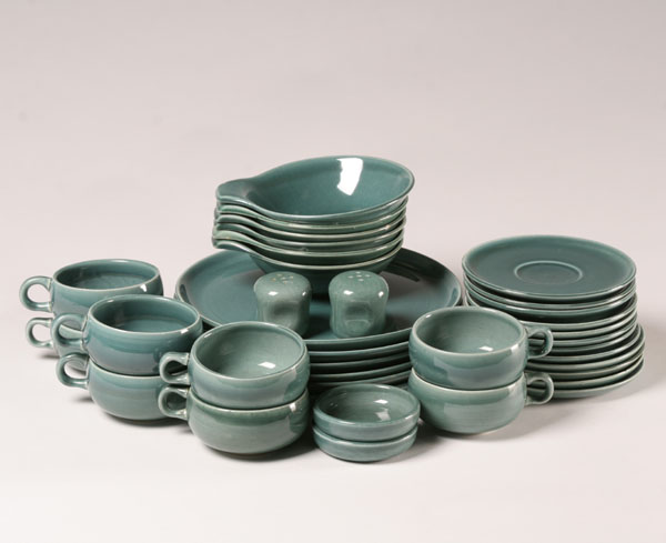 Appraisal: Russel Wright American Modern All Seafoam Color Coasters Dinner Plates