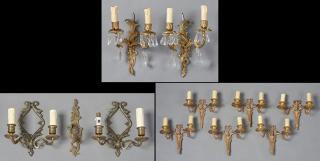 Appraisal: Group of Eleven French Bronze Sconces early th c consisting