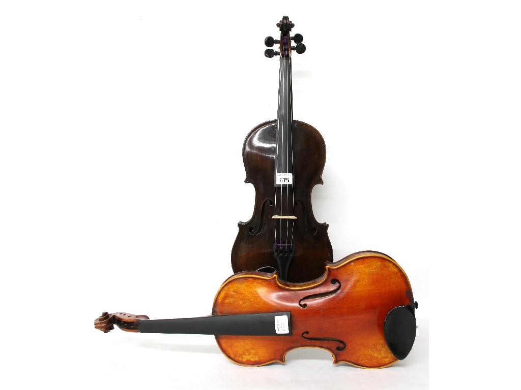 Appraisal: Late th century Swedish violin by and labelled P J