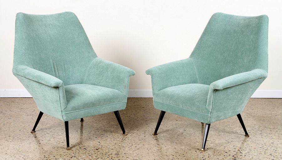 Appraisal: PAIR RESTORED ITALIAN UPHOLSTERED CHAIRS C A pair of restored