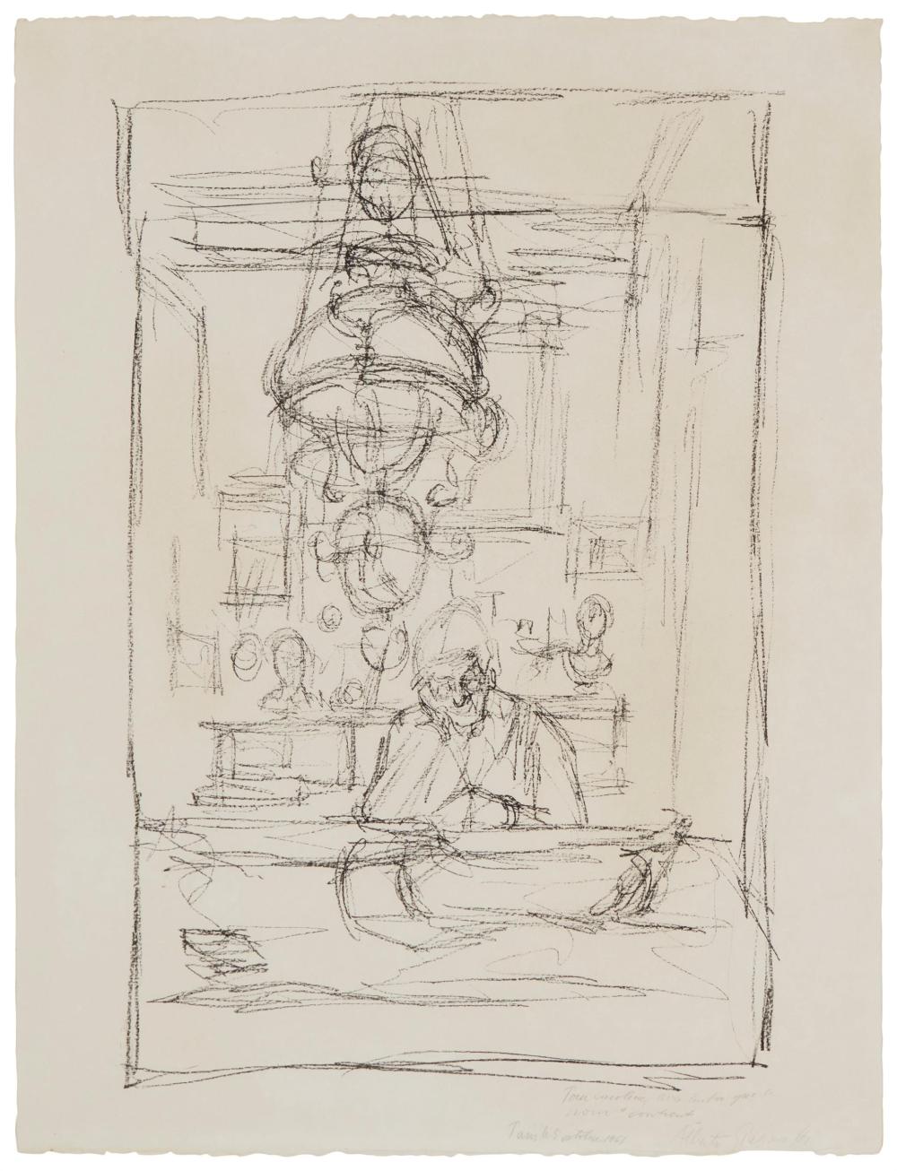 Appraisal: Alberto Giacometti - Swiss La Suspension Lithograph on wove paper