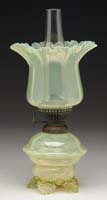 Appraisal: RARE VASELINE MINI LAMP H - Petal topped shade with