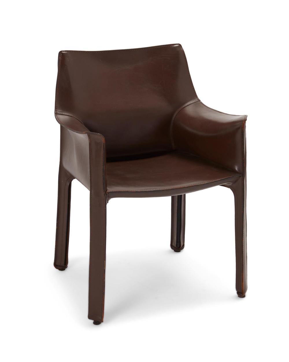 Appraisal: Mario Bellini b Italian A Cassina Cab cowhide chair With