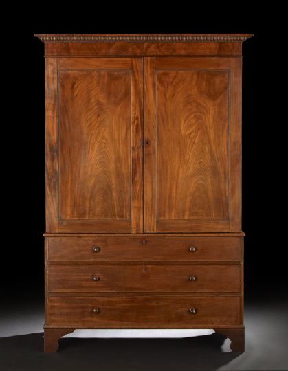 Appraisal: William IV Mahogany Linen Press second quarter th century the