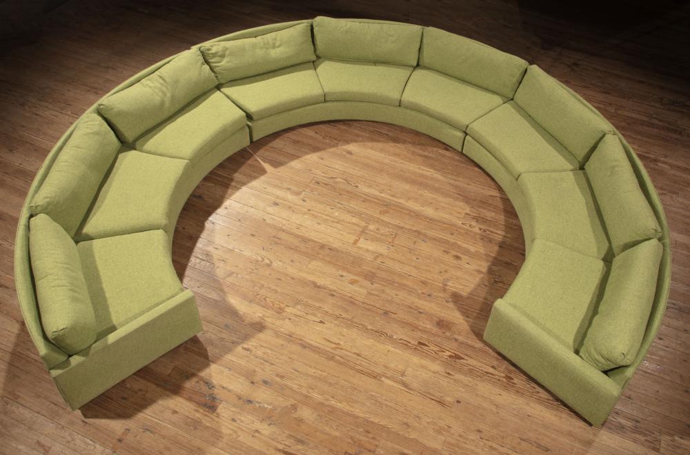 Appraisal: Milo Baughman for Thayer Coggins Upholstered Circular Sectional Sofa c