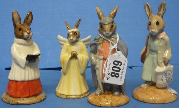 Appraisal: Royal Doulton Bunnykins Figures Angel DB King Richard DB Shopper