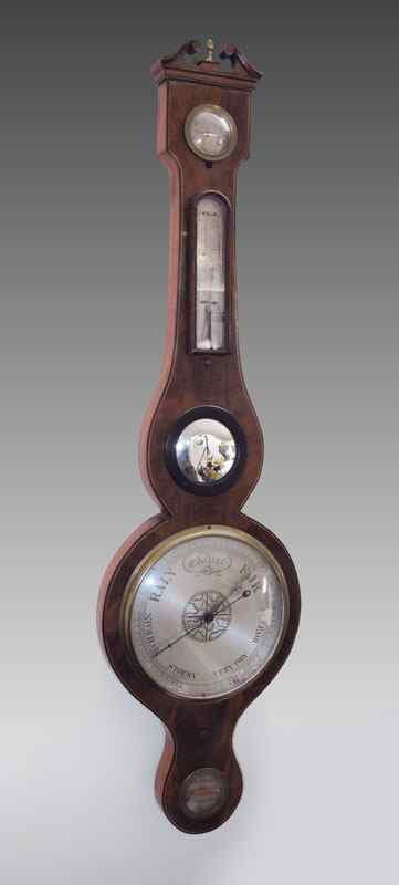 Appraisal: J MANGIACAVALLI VICTORIAN BANJO BAROMETER Signed J Mangiacavalli Leather Lane