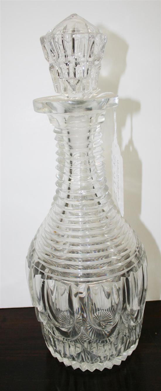 Appraisal: American cut-glass decanter th century H