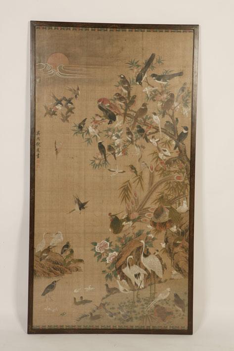 Appraisal: CHINESE SCHOOL th century A Hundred Birds perched on and