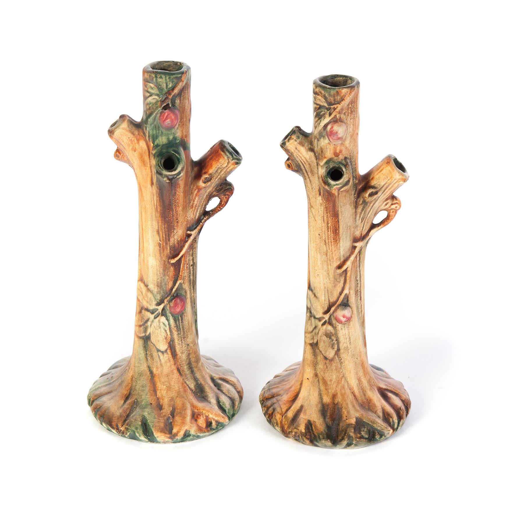 Appraisal: PAIR OF WELLER WOODCRAFT First quarter- th century Woodcraft h