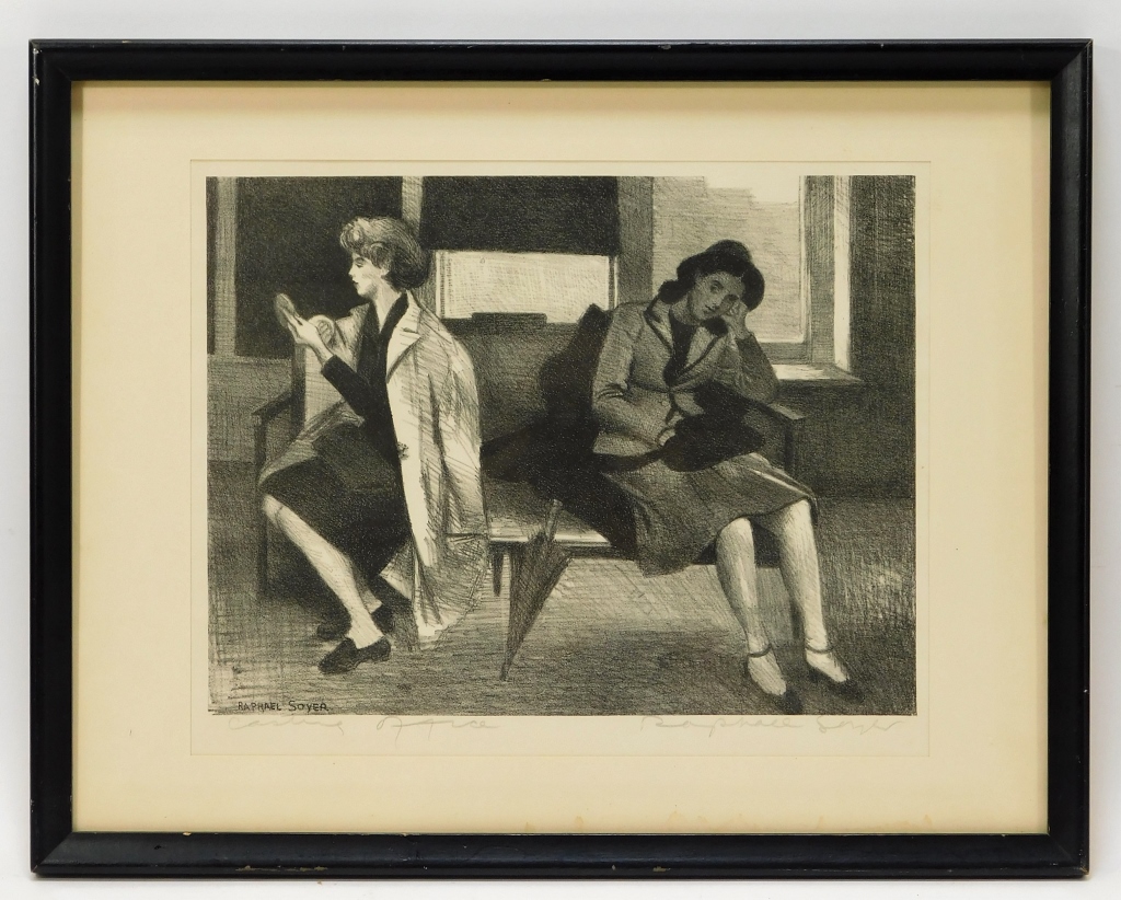 Appraisal: RAPHAEL SOYER PORTRAIT OF TWO WOMEN ETCHING New York -