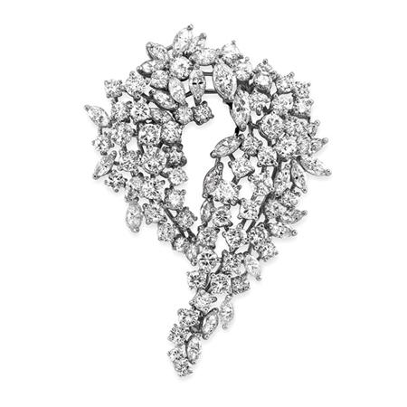 Appraisal: Diamond Cluster Clip-Brooch Estimate -