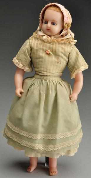 Appraisal: English Poured Wax Child Doll Description Wax shoulder head with