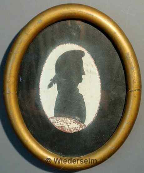 Appraisal: Oval silhouette signed J Cadmus Trenton N J early th