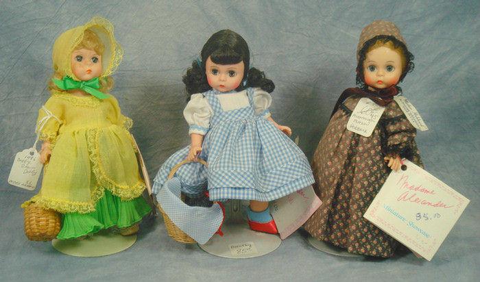 Appraisal: Three Madame Alexander Storyland Dolls inches tall hard plastic all