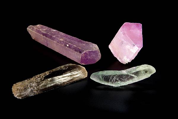 Appraisal: Group of Kunzite Crystals Afghanistan Consisting of four cabinet specimens