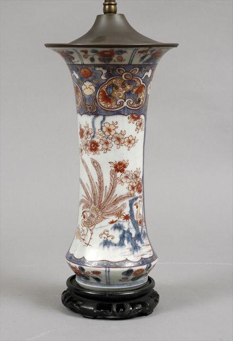 Appraisal: Chinese Imari Porcelain Vase Mounted as a Lamp in in