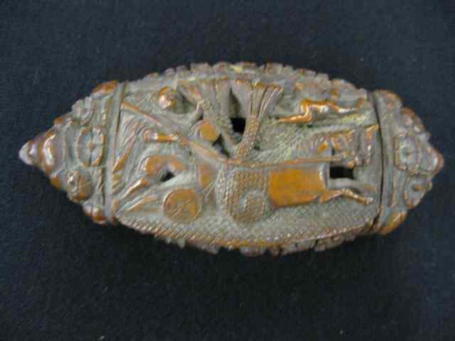 Appraisal: th Century English Carved Snuff Box from a nut one