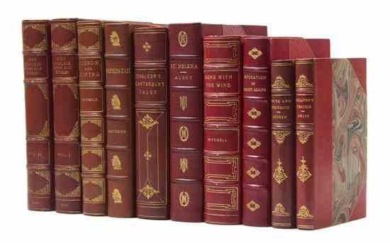 Appraisal: BINDINGS A group of volumes bound in red-toned leather