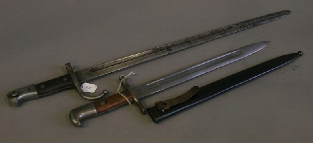 Appraisal: A Turkish Mauser bayonet no scabbard together with a German