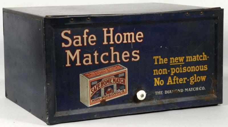 Appraisal: Safe Home Matches Display Bin Description All original Nice image