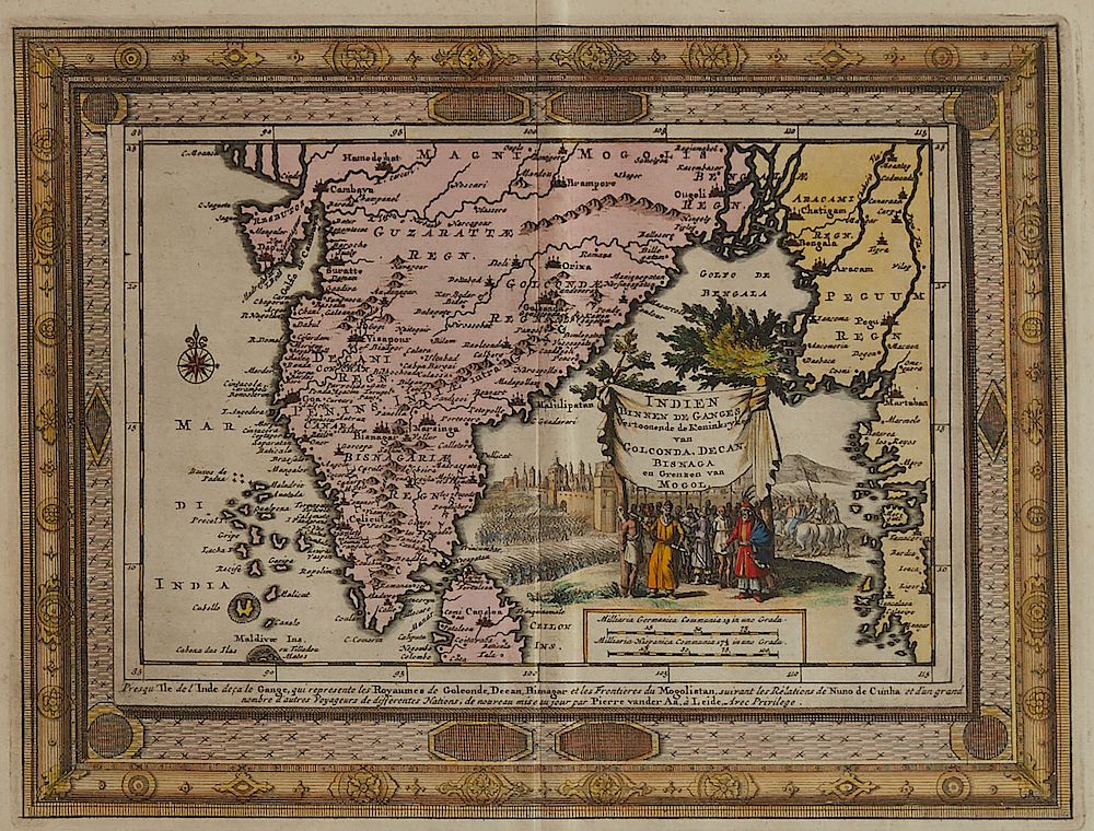 Appraisal: Pietre van der Aa Map of India ca Pietre van