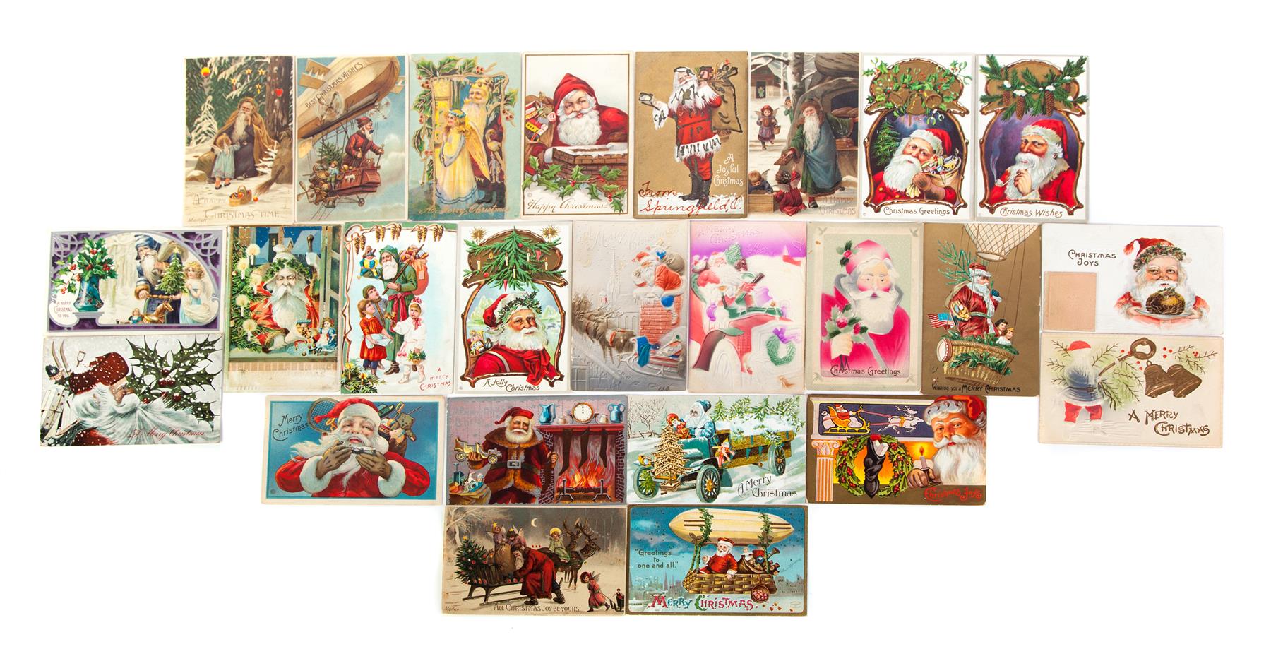 Appraisal: TWENTY FIVE CHRISTMAS POSTCARDS American and German late th-early th