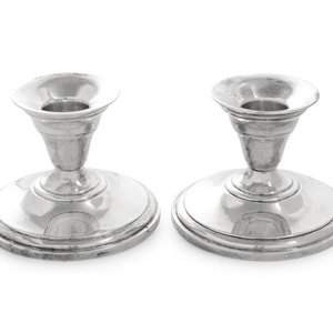 Appraisal: A Pair of American Silver Candlesticks M Fred Hirsch Co