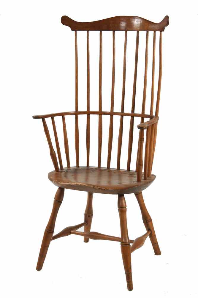 Appraisal: WINDSOR CHAIR - Tall Fan Back Windsor Chair with shaped