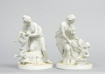 Appraisal: Pair of Parian Cupid Scenes circa th Century This is