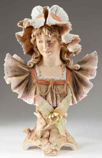 Appraisal: Royal Dux Bust of a Blonde Beautyin the Art Nouveau