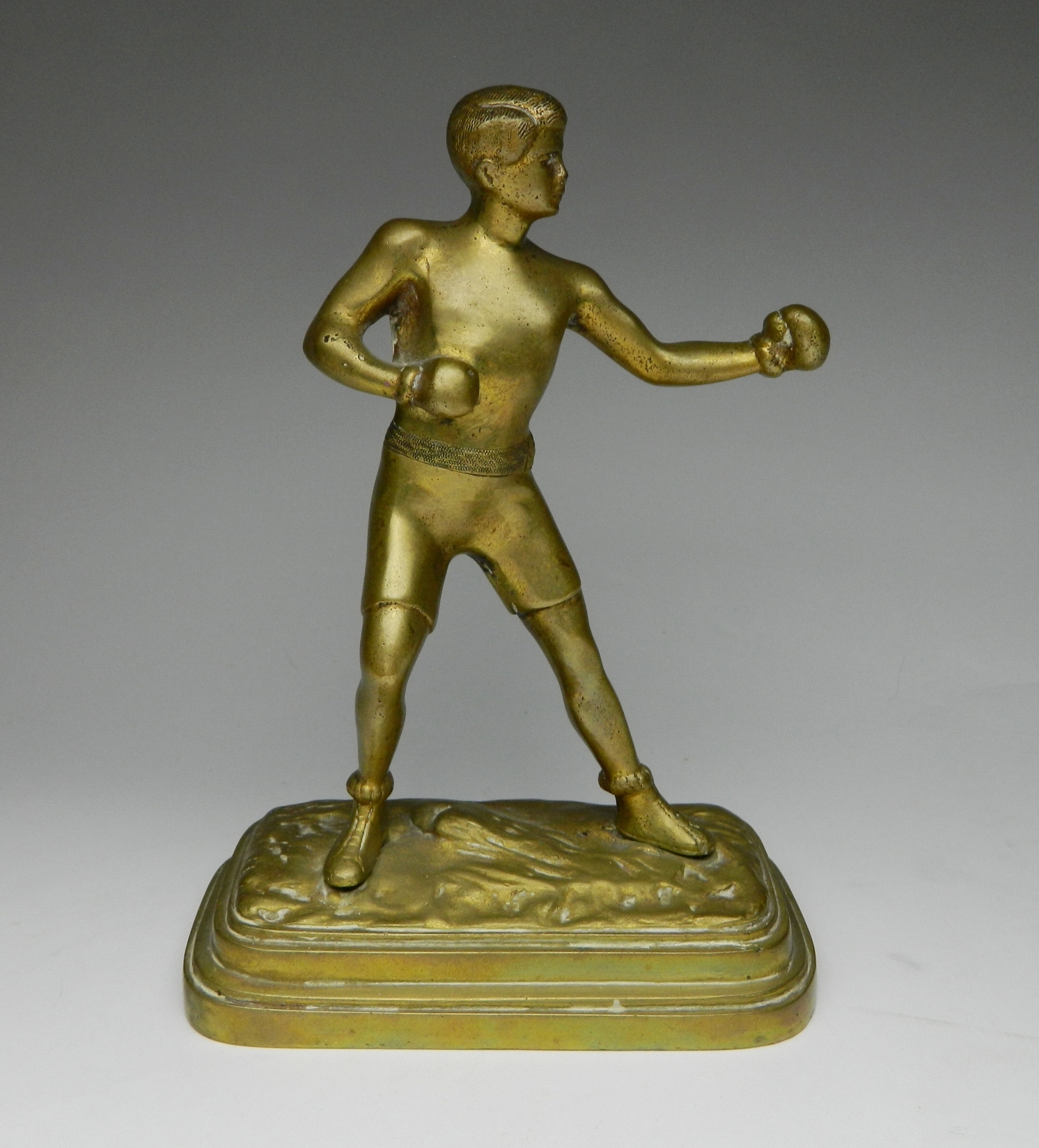 Appraisal: thh c American School Boxer- bronze sculpture ''h